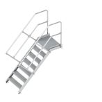 Layher Alu-Treppe 112 mit Plattform, 45°, Höhe: 1,4 m, Breite: 0,8 m (1128107)