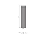 TermaTech Rauchrohr, L=1000mm, Ø120mm, schwarz (12-150)