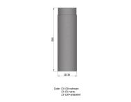TermaTech Rauchrohr, L=500mm, Ø130mm, schwarz (13-130)