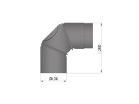 TermaTech Verstellbarer Bogen 3-teilig, Ø130mm (13-260)