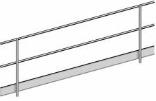 Layher Doppelgeländer mit Bordbrett, Aluminium 3,00 x 1,10 m (1332300)