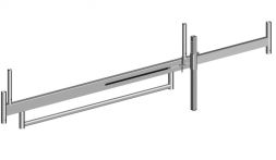 Layher Fahrbalken mit 2 Rohrverbindern, verstellbar (1338320)
