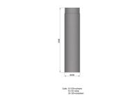 TermaTech Rauchrohr, L=1000mm, Ø150mm, hellgrau (15-151)
