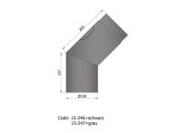 TermaTech Rauchrohrbogen 45° lang, Ø150mm (15-246)