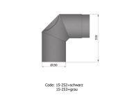 TermaTech Rauchrohrbogen Ø150mm 2x45° (15-252)