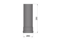 TermaTech Rauchrohr, L=250mm, Ø80mm, schwarz (19-110)