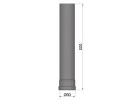 TermaTech Rauchrohr, L=500mm, Ø80mm, schwarz (19-130)
