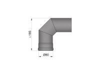 TermaTech Rauchrohrbogen Ø80mm 2x45° (19-250)