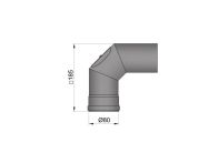 TermaTech Rauchrohrbogen Ø80mm 2x45° (19-252)