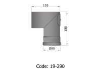 TermaTech Rauchrohrbogen Ø80mm 90° (19-290)