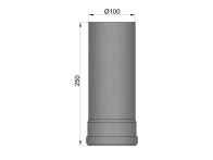 TermaTech Rauchrohr, L=250 mm, Ø100mm, schwarz (20-110)