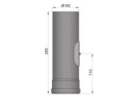 TermaTech Rauchrohr, L=250mm, Ø100mm, schwarz (20-140)