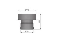 TermaTech Kupplung Ø100mm für 150mm Schornstein (20-188)