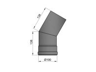 TermaTech Rauchrohrbogen Ø100mm 30° (20-230)