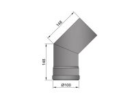 TermaTech Rauchrohrbogen Ø100mm 45° (20-240)