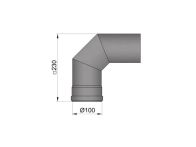 TermaTech Rauchrohrbogen Ø100mm 2x45° (20-250)