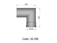 TermaTech Rauchrohrbogen Ø100mm 90° (20-290)