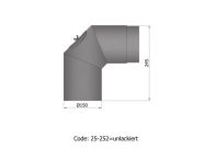 TermaTech Rauchrohrbogen Ø150mm 2x45° (25-252)