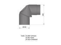 TermaTech Rauchrohrbogen Ø150mm 3-teilig (25-262)