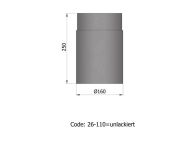 TermaTech Rauchrohr, L=250mm, Ø160mm, unlackiert (26-110)