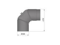 TermaTech Rauchrohrbogen Ø160mm 3-teilig (26-262)