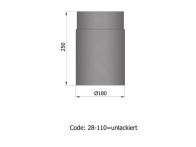 TermaTech Rauchrohr, L=250mm, Ø180mm, unlackiert (28-110)