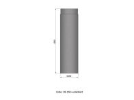 TermaTech Rauchrohr, L=1000mm, Ø180mm, unlackiert (28-150)