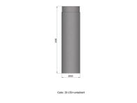 TermaTech Rauchrohr, L=1000mm, Ø200mm, unlackiert (29-150)