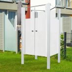Breuer Garten-Dusche, Set Exo 3-seitig mit Pendeltür, Intima, weiß - 95x95x200 cm