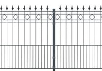 DZT Metallzaun-Komplett-Set RIMINI anthrazitgrau (RAL7016) - Elemente 2,0 m breit (Schmuckzaun)