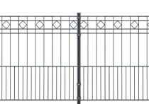 DZT Metallzaun-Komplett-Set TURIN anthrazitgrau (RAL7016) - Elemente 2,0 m breit (Schmuckzaun)