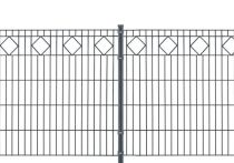 DZT Metallzaun-Komplett-Set VALENCIA anthrazitgrau (RAL7016) - Elemente 2,0 m breit (Schmuckzaun)
