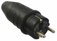 AS-Schwabe Vollgummi-Stecker 10-16A Schwarz