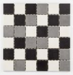 Bärwolf Mosaik 30 x 30 cm weiß-grau-schwarz 675FH
