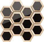 Bärwolf Mosaik 22,3 x 25,8 cm black/gold GL-20040