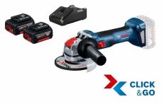 Bosch Akku-Winkelschleifer GWX 18V-7 mit 2x Akku GBA 18V 4.0Ah in L-BOXX