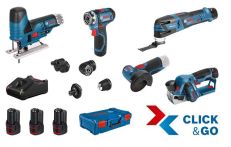 Bosch 5er Werkzeug-Set 12V: GSR + GST + GOP + GKS + GSA + 3x GBA 3,0Ah + GAL + XL-BOXX