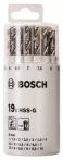 Bosch Metallbohrer-Set HSS-G, DIN 338, 135°, 19-teilig, 1 - 10 mm, Kunststoffrunddose