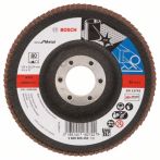 Bosch Fächerschleifscheibe X571, Best for Metal, gewinkelt, 115 mm, 22,23 mm, 80, Glas