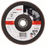 Bosch Fächerschleifscheibe X571, Best for Metal, gewinkelt, 180 mm, 22,23 mm, 80, Glas