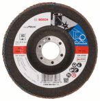 Bosch Fächerschleifscheibe X571, Best for Metal, gewinkelt, 125 mm, 22,23 mm, 80, Glas
