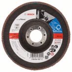 Bosch Fächerschleifscheibe X571, Best for Metal, gewinkelt, 125 mm, 22,23 mm,120, Glas