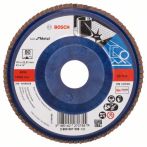 Bosch Fächerschleifscheibe X571, Best for Metal, gerade, 115 mm, 22,23 mm, 80, Kunst.