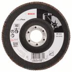 Bosch Fächerschleifscheibe X581, Best for Inox, gewinkelt, 125 mm, 22,23 mm, 80, Glas