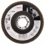Bosch Fächerschleifscheibe X581, Best for Inox, gewinkelt, 115 mm, 22,23 mm, 60, Glas