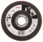 Bosch Fächerschleifscheibe X581, Best for Inox, gerade, 125 mm, 22,23 mm, 40, Glas