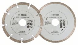 Bosch Diamanttrennscheibe für Fliesen und Baumaterial, Durchmesser: 125 mm, 2er-Pack