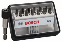 Bosch Schrauberbit-Set Robust Line M Extra-Hart, 12 + 1-teilig, 25mm, PH, PZ