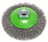 Bosch Kegelbürste, gewellter Draht, rostfrei, 0,35 mm, 100 mm, 12500 U/min, M 14