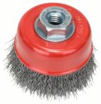 Bosch Topfbürste, Stahl, gewellter Draht, 100 mm, 0,5 mm, 12500 U/ min, M 14